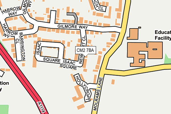 CM2 7BA map - OS OpenMap – Local (Ordnance Survey)