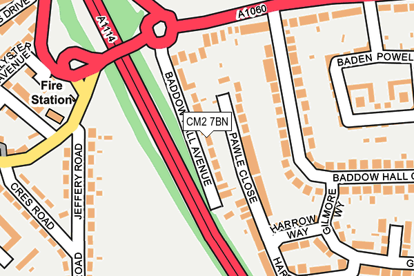 CM2 7BN map - OS OpenMap – Local (Ordnance Survey)