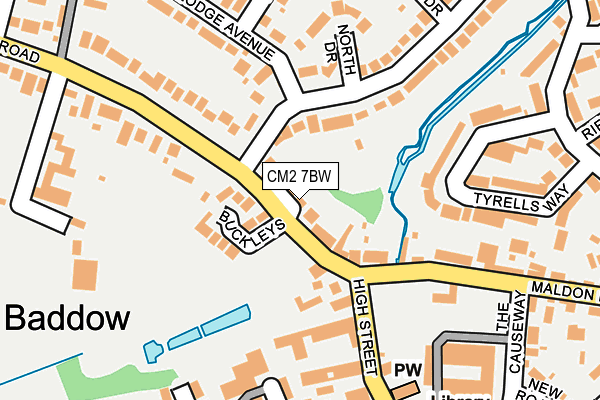 CM2 7BW map - OS OpenMap – Local (Ordnance Survey)