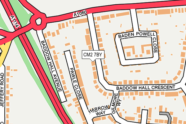 CM2 7BY map - OS OpenMap – Local (Ordnance Survey)