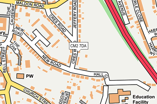 CM2 7DA map - OS OpenMap – Local (Ordnance Survey)