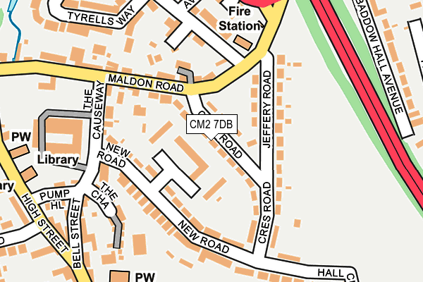 CM2 7DB map - OS OpenMap – Local (Ordnance Survey)