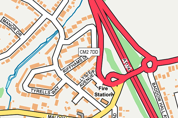 CM2 7DD map - OS OpenMap – Local (Ordnance Survey)