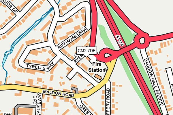 CM2 7DF map - OS OpenMap – Local (Ordnance Survey)