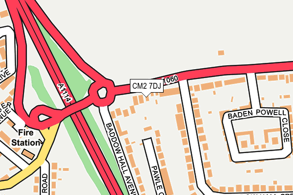 CM2 7DJ map - OS OpenMap – Local (Ordnance Survey)