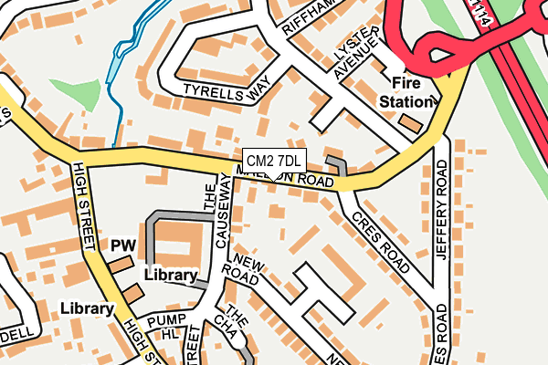 CM2 7DL map - OS OpenMap – Local (Ordnance Survey)