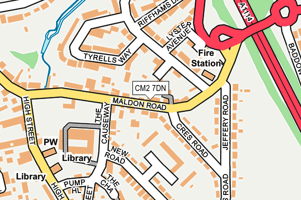 CM2 7DN map - OS OpenMap – Local (Ordnance Survey)