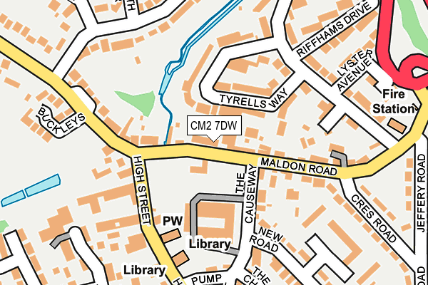 CM2 7DW map - OS OpenMap – Local (Ordnance Survey)