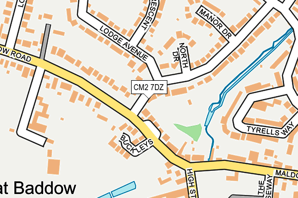 CM2 7DZ map - OS OpenMap – Local (Ordnance Survey)