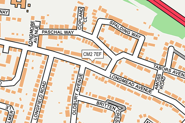 CM2 7EF map - OS OpenMap – Local (Ordnance Survey)