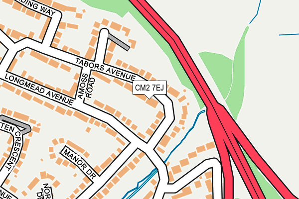 CM2 7EJ map - OS OpenMap – Local (Ordnance Survey)
