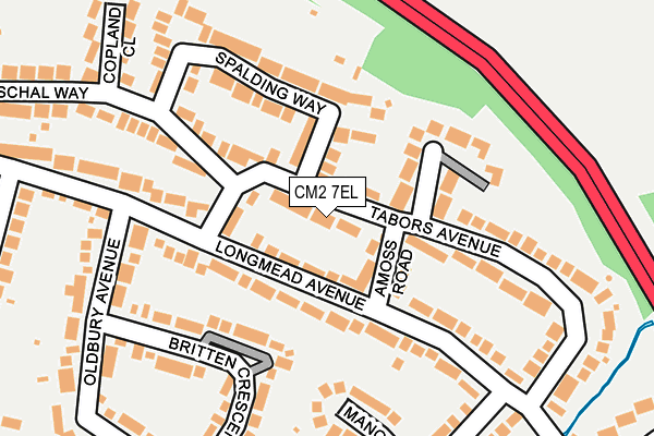 CM2 7EL map - OS OpenMap – Local (Ordnance Survey)