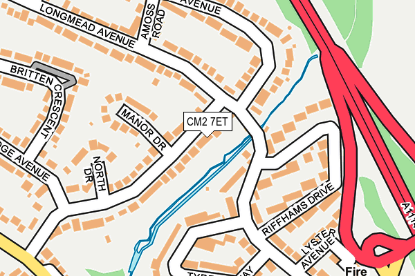 CM2 7ET map - OS OpenMap – Local (Ordnance Survey)