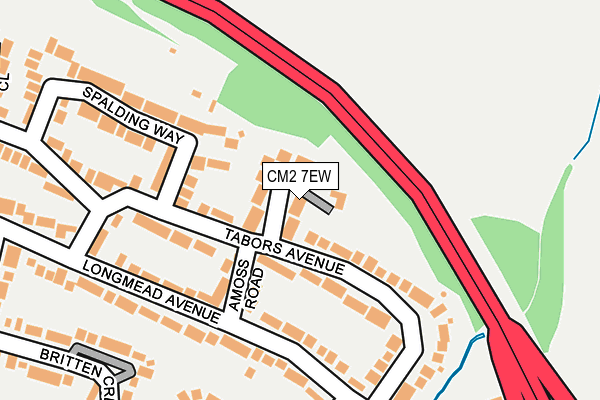 CM2 7EW map - OS OpenMap – Local (Ordnance Survey)