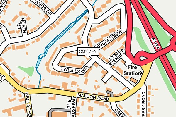 CM2 7EY map - OS OpenMap – Local (Ordnance Survey)