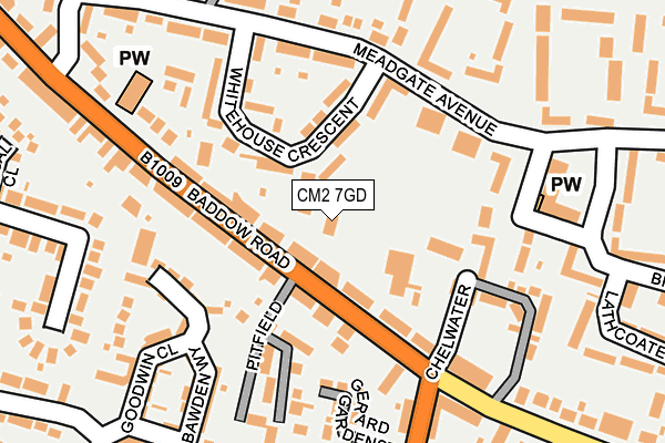 CM2 7GD map - OS OpenMap – Local (Ordnance Survey)