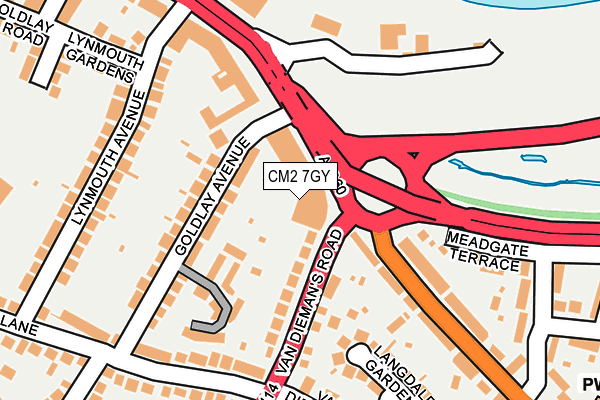 CM2 7GY map - OS OpenMap – Local (Ordnance Survey)