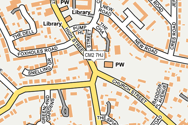 CM2 7HJ map - OS OpenMap – Local (Ordnance Survey)