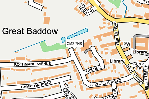 CM2 7HS map - OS OpenMap – Local (Ordnance Survey)