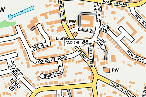 CM2 7HU map - OS OpenMap – Local (Ordnance Survey)
