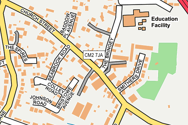 CM2 7JA map - OS OpenMap – Local (Ordnance Survey)