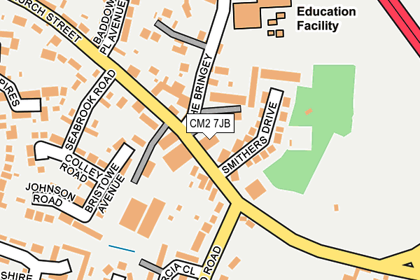 CM2 7JB map - OS OpenMap – Local (Ordnance Survey)