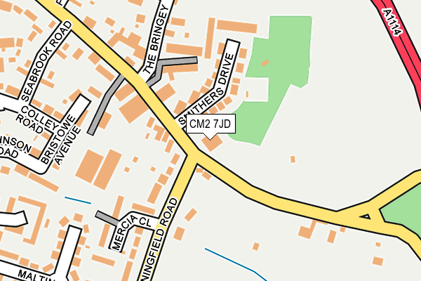 CM2 7JD map - OS OpenMap – Local (Ordnance Survey)