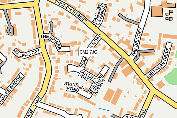 CM2 7JG map - OS OpenMap – Local (Ordnance Survey)