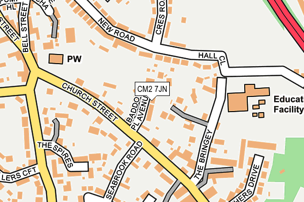 CM2 7JN map - OS OpenMap – Local (Ordnance Survey)