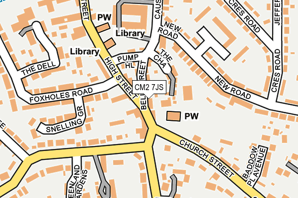 CM2 7JS map - OS OpenMap – Local (Ordnance Survey)