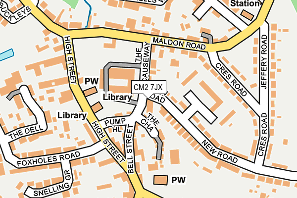 CM2 7JX map - OS OpenMap – Local (Ordnance Survey)