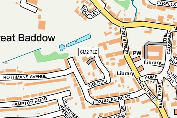 CM2 7JZ map - OS OpenMap – Local (Ordnance Survey)