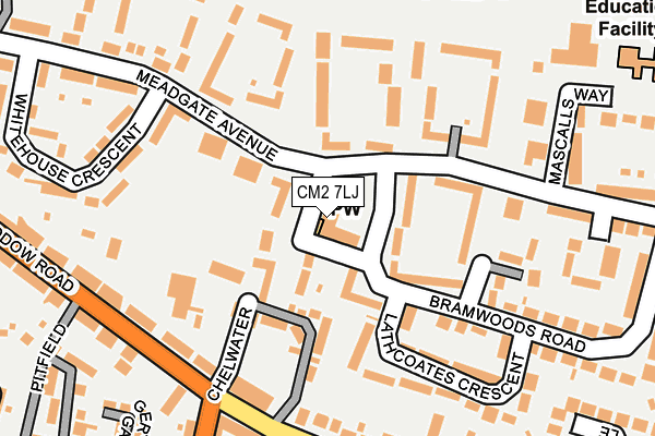 CM2 7LJ map - OS OpenMap – Local (Ordnance Survey)