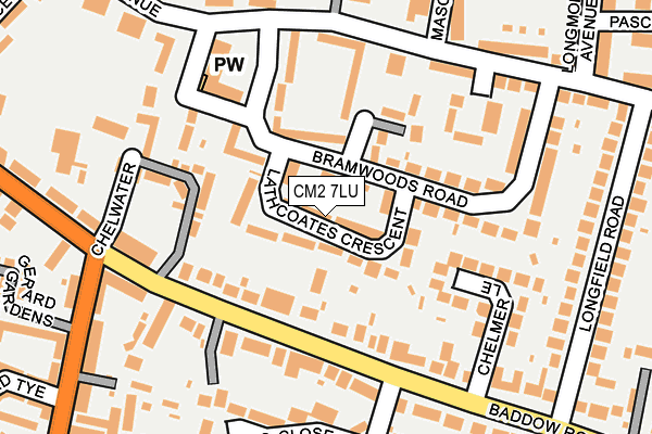 CM2 7LU map - OS OpenMap – Local (Ordnance Survey)