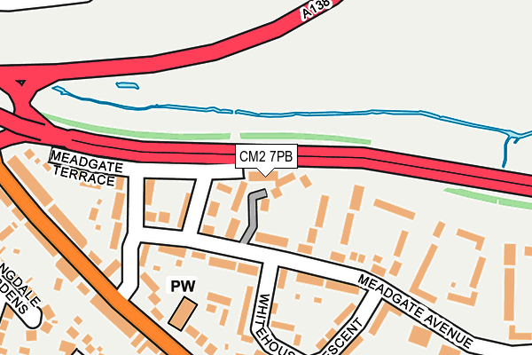 CM2 7PB map - OS OpenMap – Local (Ordnance Survey)