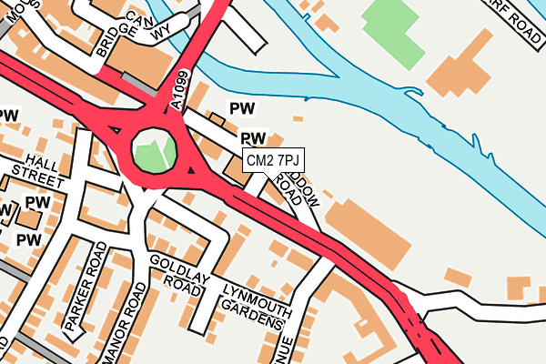 CM2 7PJ map - OS OpenMap – Local (Ordnance Survey)