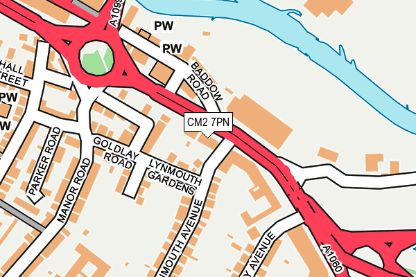 CM2 7PN map - OS OpenMap – Local (Ordnance Survey)