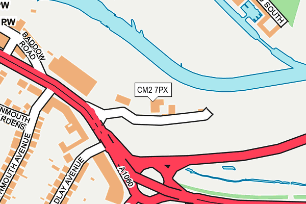 CM2 7PX map - OS OpenMap – Local (Ordnance Survey)