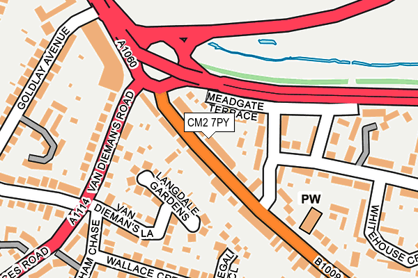 CM2 7PY map - OS OpenMap – Local (Ordnance Survey)