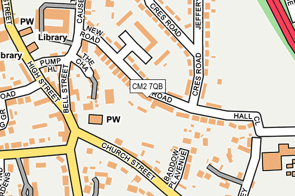 CM2 7QB map - OS OpenMap – Local (Ordnance Survey)