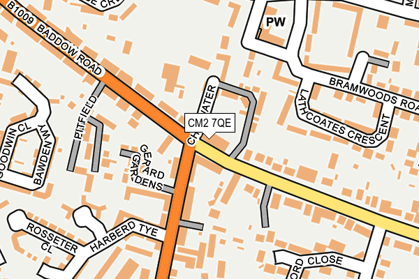 CM2 7QE map - OS OpenMap – Local (Ordnance Survey)