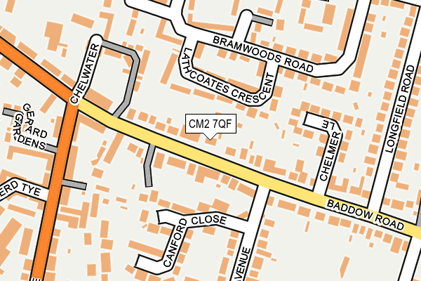 CM2 7QF map - OS OpenMap – Local (Ordnance Survey)