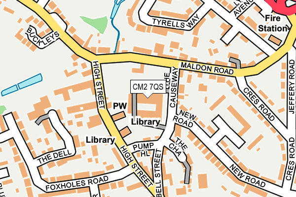 CM2 7QS map - OS OpenMap – Local (Ordnance Survey)