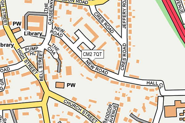 CM2 7QT map - OS OpenMap – Local (Ordnance Survey)