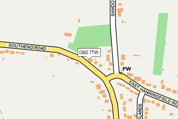 CM2 7TW map - OS OpenMap – Local (Ordnance Survey)