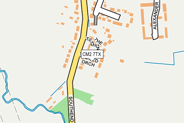 CM2 7TX map - OS OpenMap – Local (Ordnance Survey)