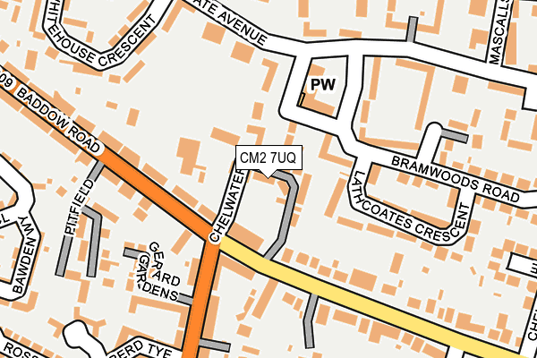 CM2 7UQ map - OS OpenMap – Local (Ordnance Survey)