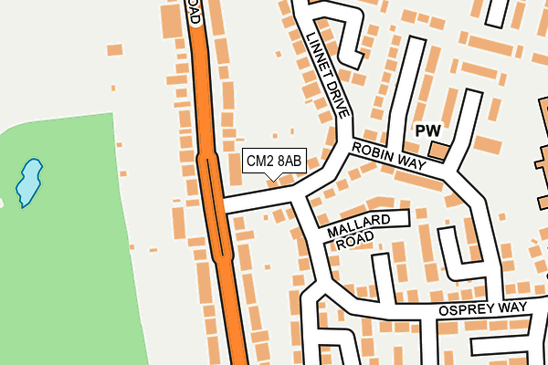 CM2 8AB map - OS OpenMap – Local (Ordnance Survey)