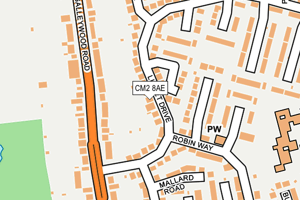 CM2 8AE map - OS OpenMap – Local (Ordnance Survey)