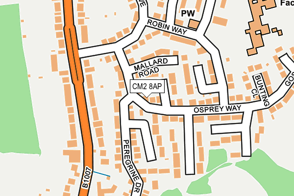 CM2 8AP map - OS OpenMap – Local (Ordnance Survey)